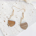 Bohemian Retro Solid Wood Cream Resin Drop Earrings