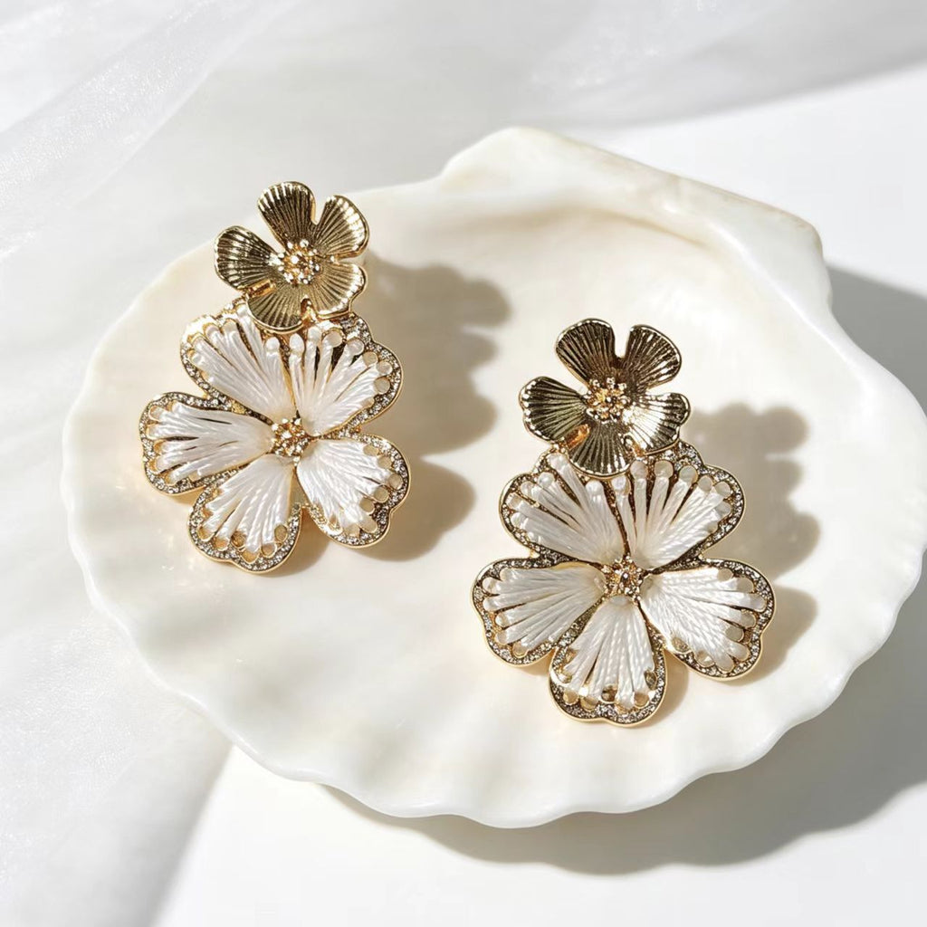 Handmade Thread-weaved Flower Earrings