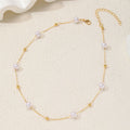Simple Thin Chain Clavicle Chain With Metal Beads and Pearls