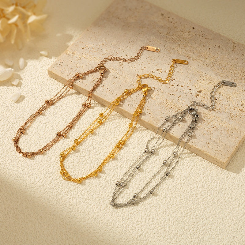 Multi-layer Metal Bead Anklet