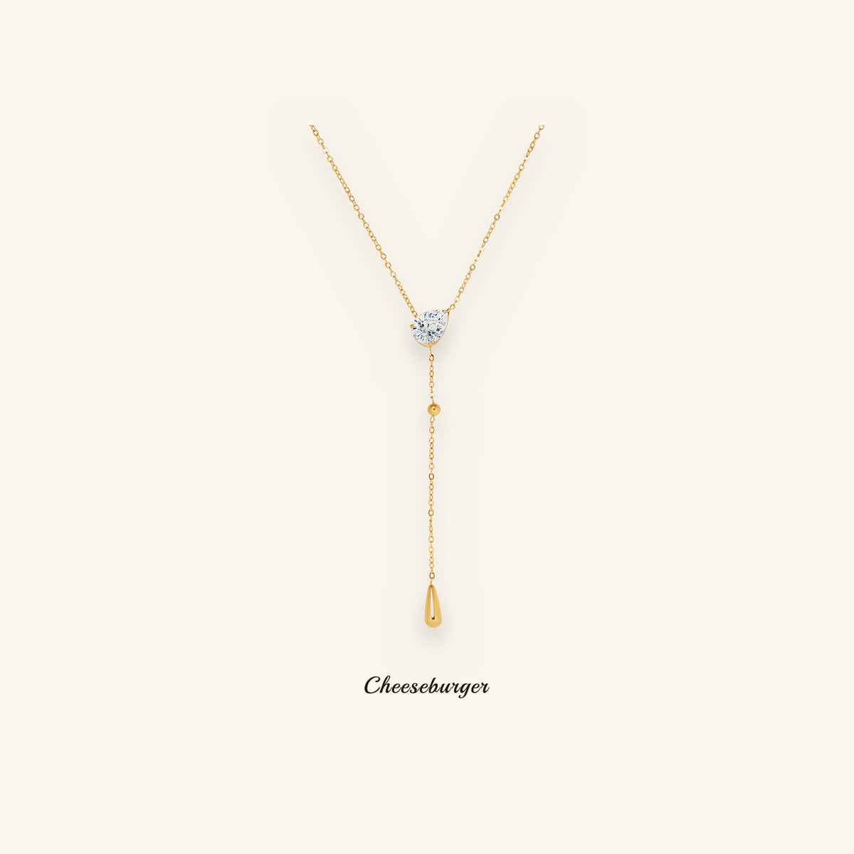 Simple Micro-encrusted Water Drop Zircon Necklace