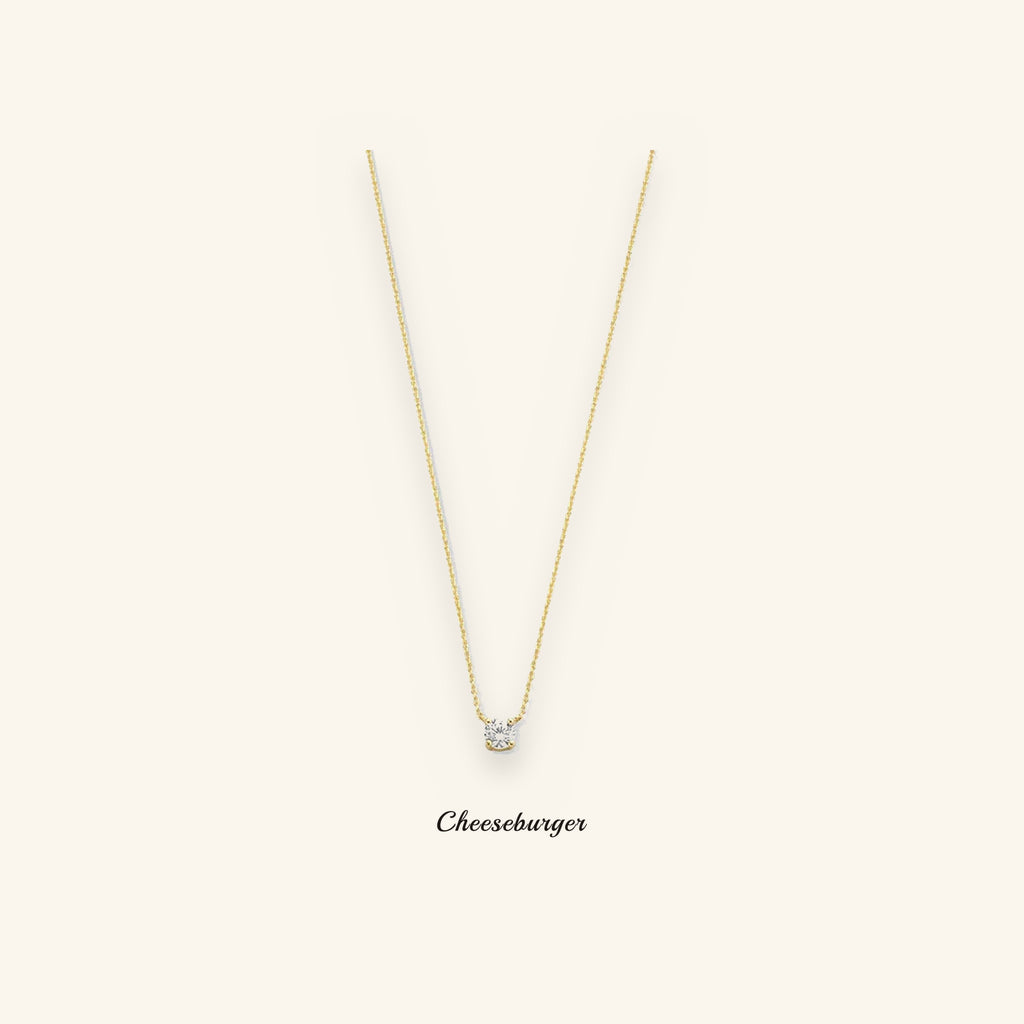 Classic Four-prong Zircon Pendant Necklace