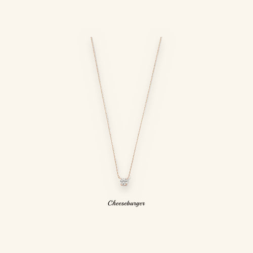 Classic Four-prong Zircon Pendant Necklace