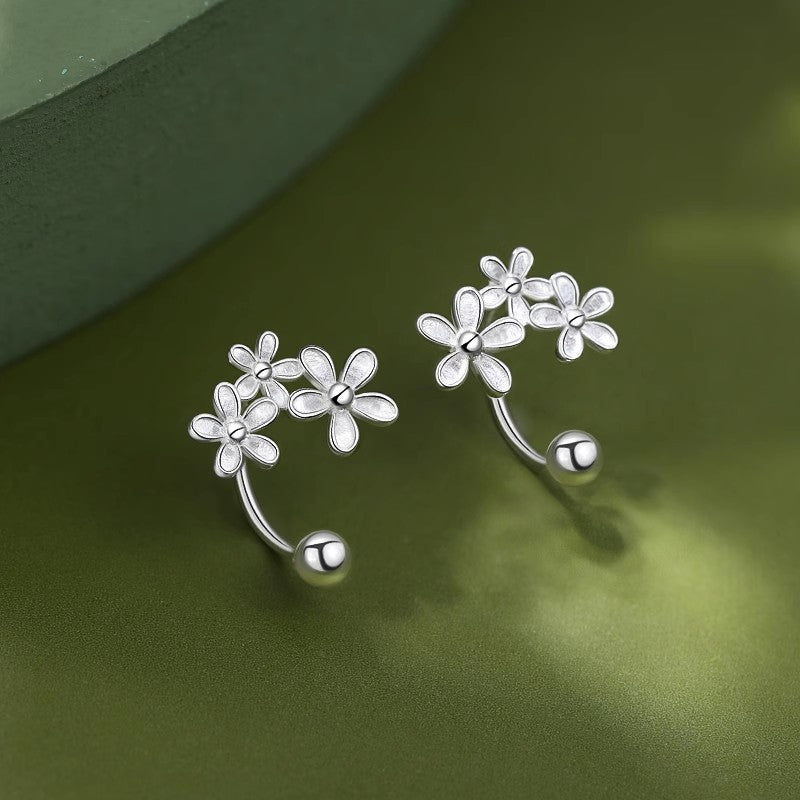 Needle Flower Stud Earrings