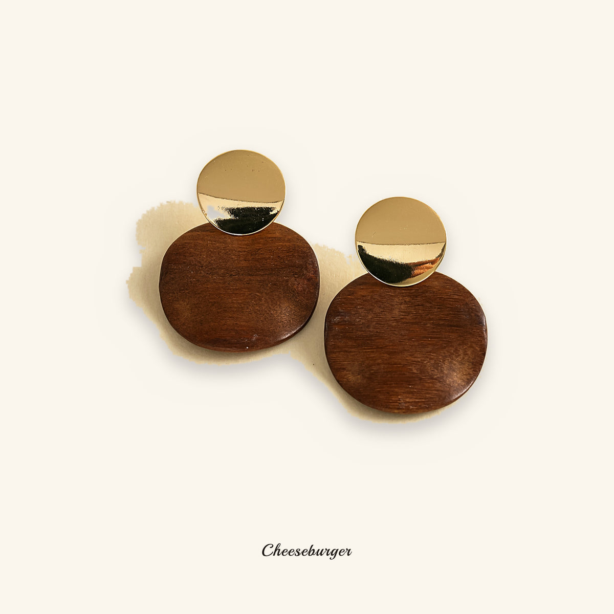Vintage Round Disc Geometric Minimalist Earrings