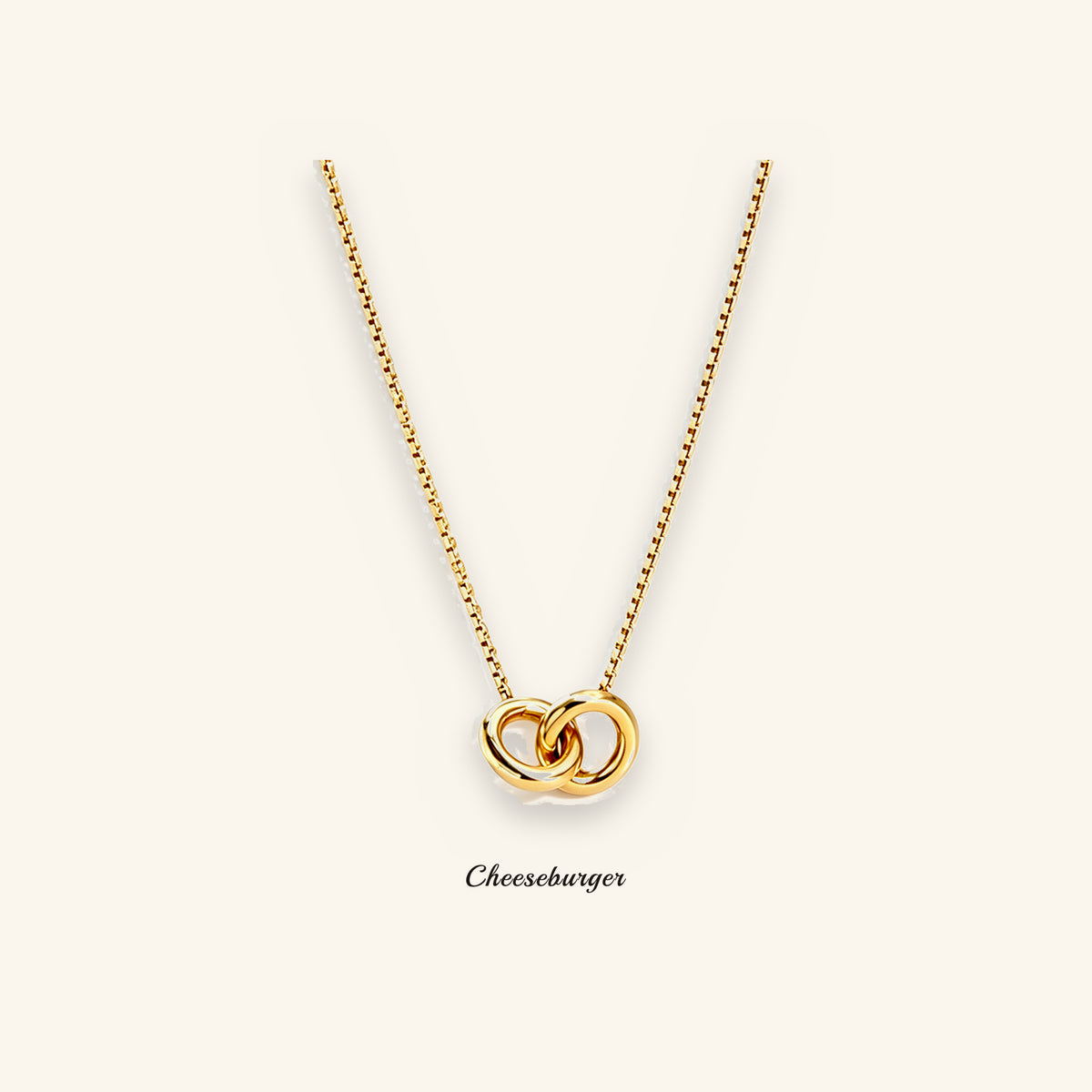 Gold-plated Double-ring Linked Necklace