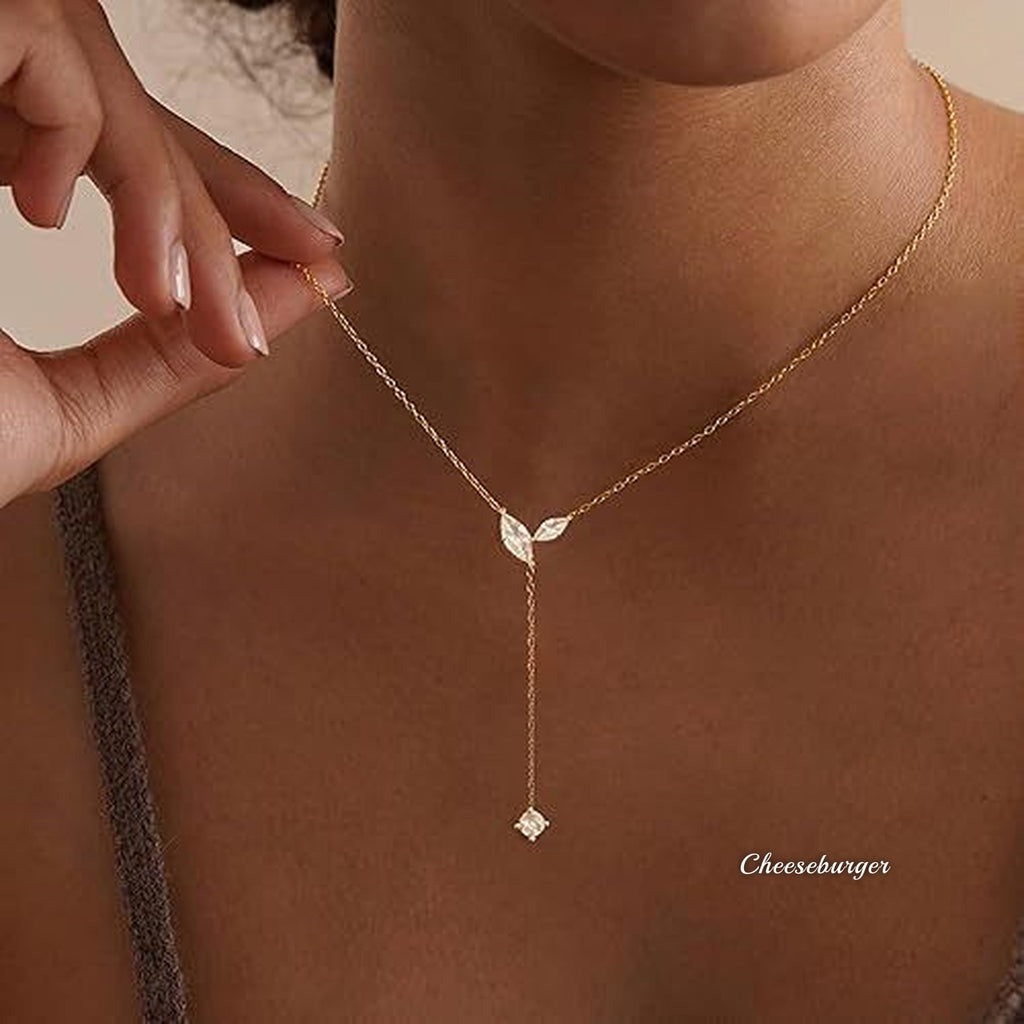 Elegant Pendant Necklace with Zircon