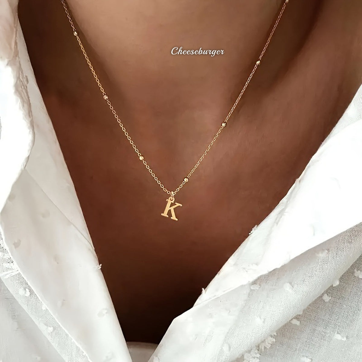 Beaded Letter Choker Necklace