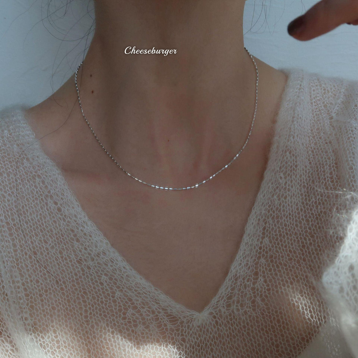 Simple Silver Small Rice Clavicle Chain Necklace