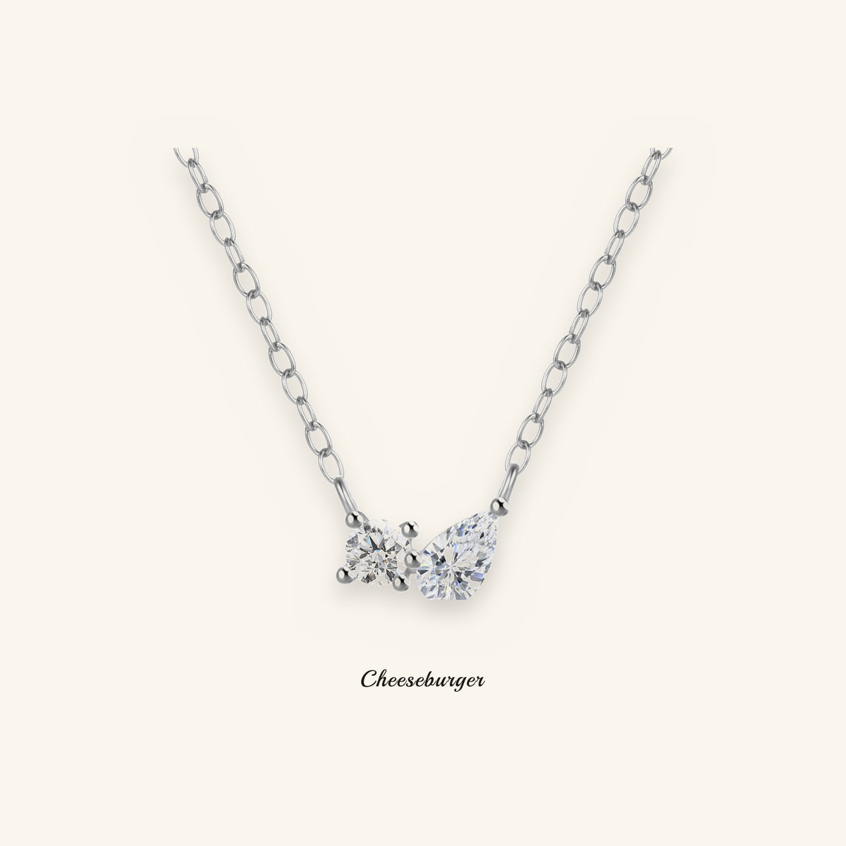 Gold-plated Pendant Necklace with Zircon Stones