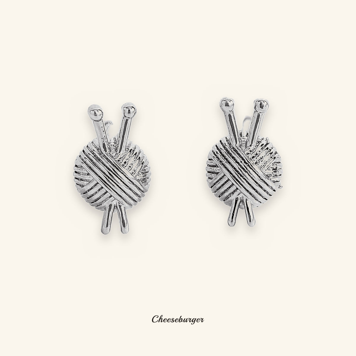 Knitting Needle Stud Earrings
