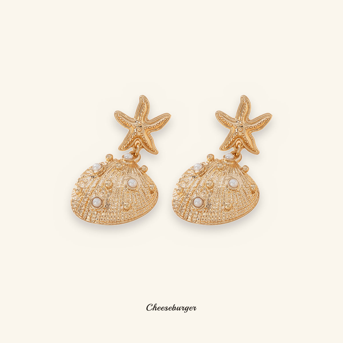 Starfish Shell Drop Earrings
